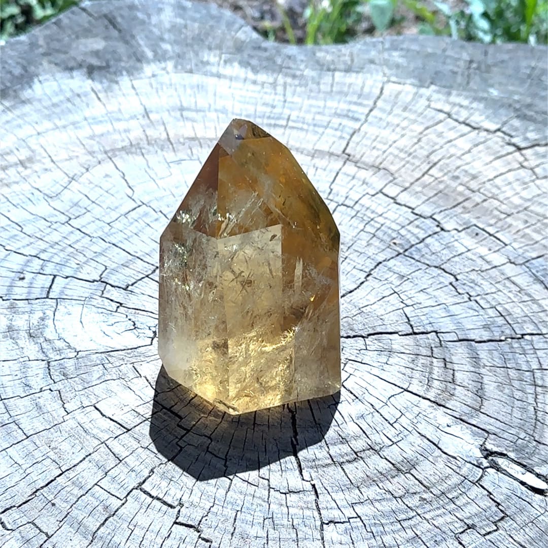 Polished citrine point