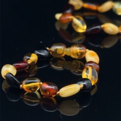 Alternative view of Bracelet bébé en ambre perles multicolores