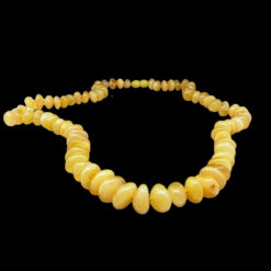 Collier perles boutons en Ambre jaune