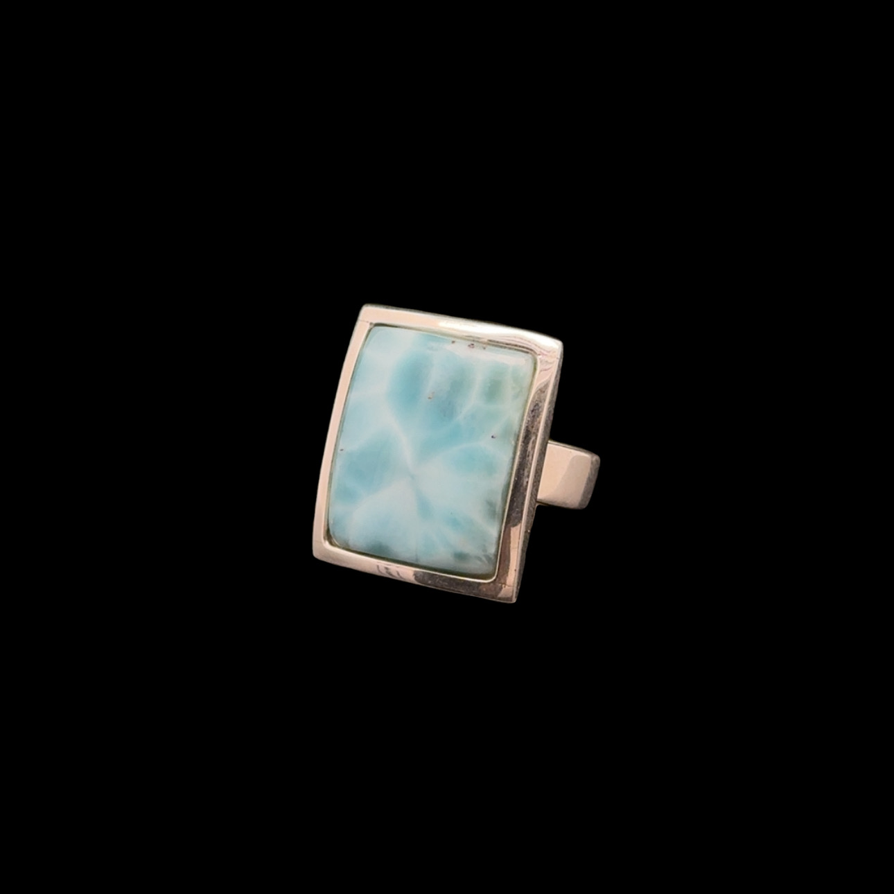 Adjustable Larimar and 925 Silver Ring - Image 2