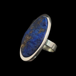 Alternative view of Adjustable oval lapis lazuli and 925 silver ring