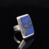 Adjustable lapis lazuli and 925 silver ring