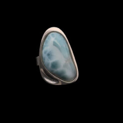 Bague réglable en larimar et argent 925