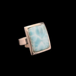 Adjustable Larimar and 925 Silver Ring
