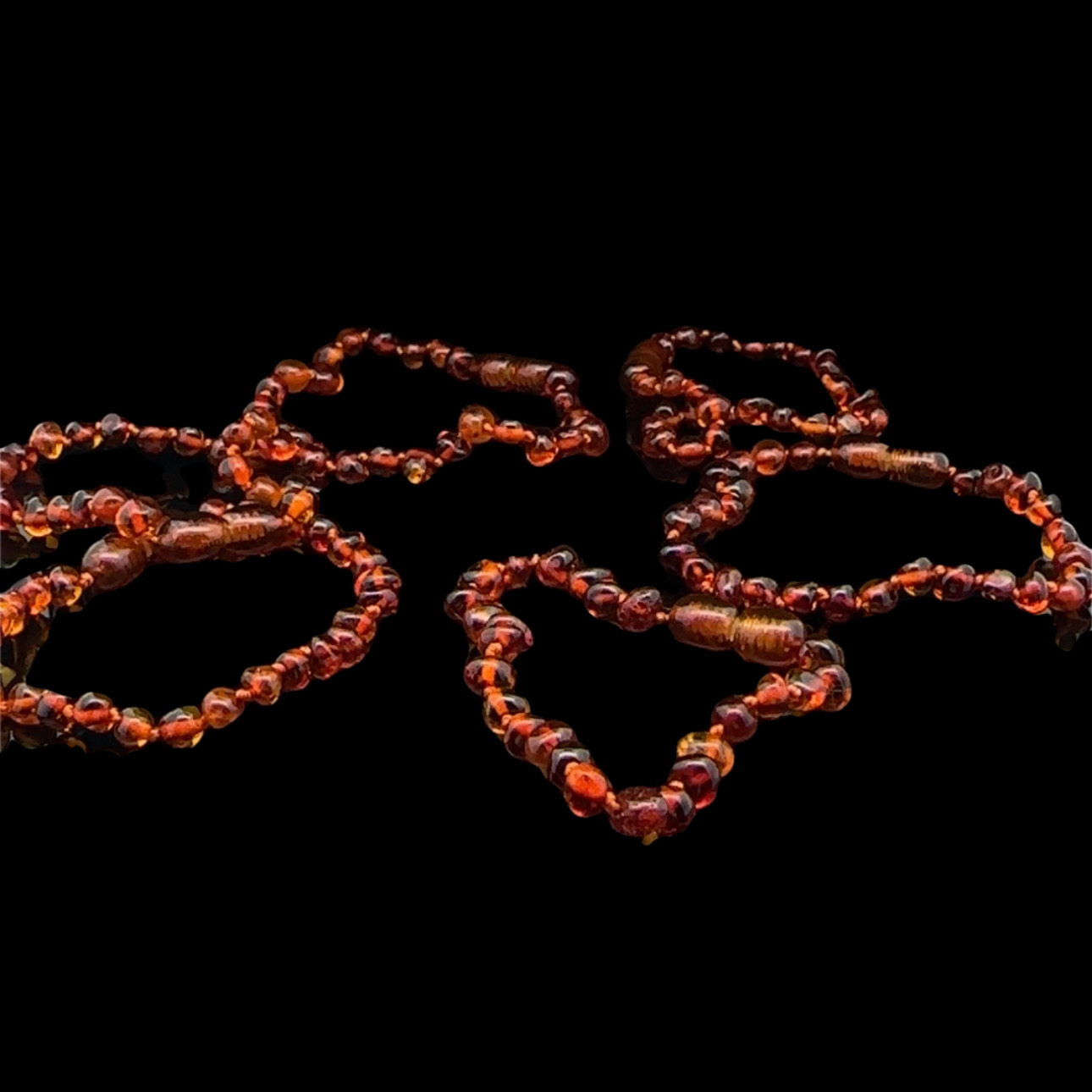 Cognac amber round bead baby bracelet