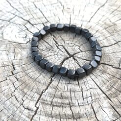 Shungite cube bracelet - 6 mm