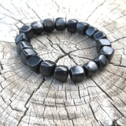 Bracelet cube en shungite - 10 mm