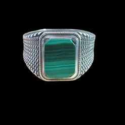 Chevalière homme en Malachite