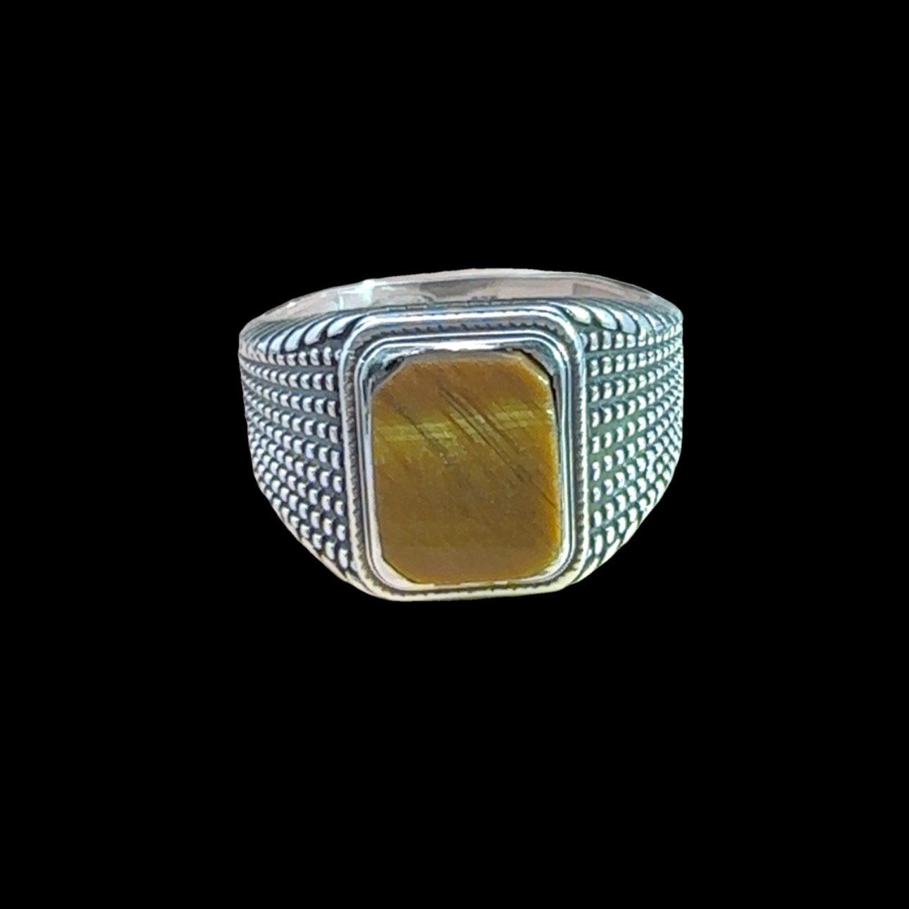 Men’s tiger’s eye signet ring