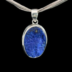 Grand pendentif en Lapis lazuli brut et argent 925