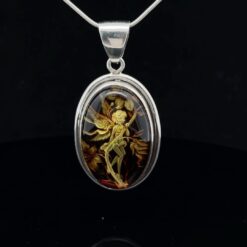 Pendentif ange en ambre et argent 925