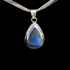 Pendentif goutte en labradorite et argent 925