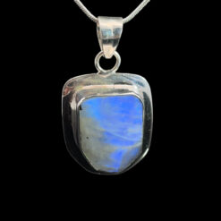 Freeform moonstone and 925 silver pendant