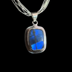 Pendentif rectangulaire en labradorite et argent 925