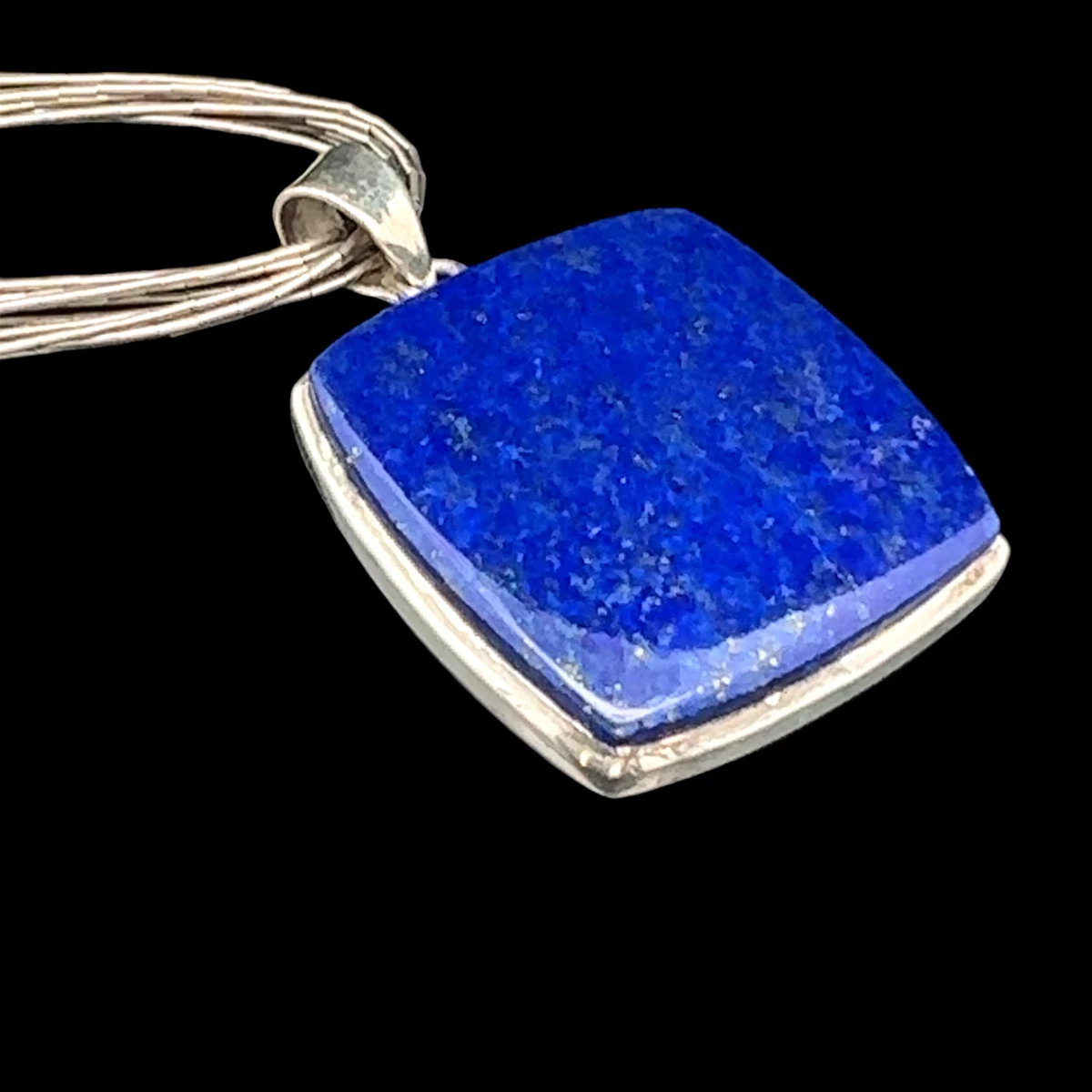 Pendentif carré en Lapis lazuli et argent 925 – Image 2