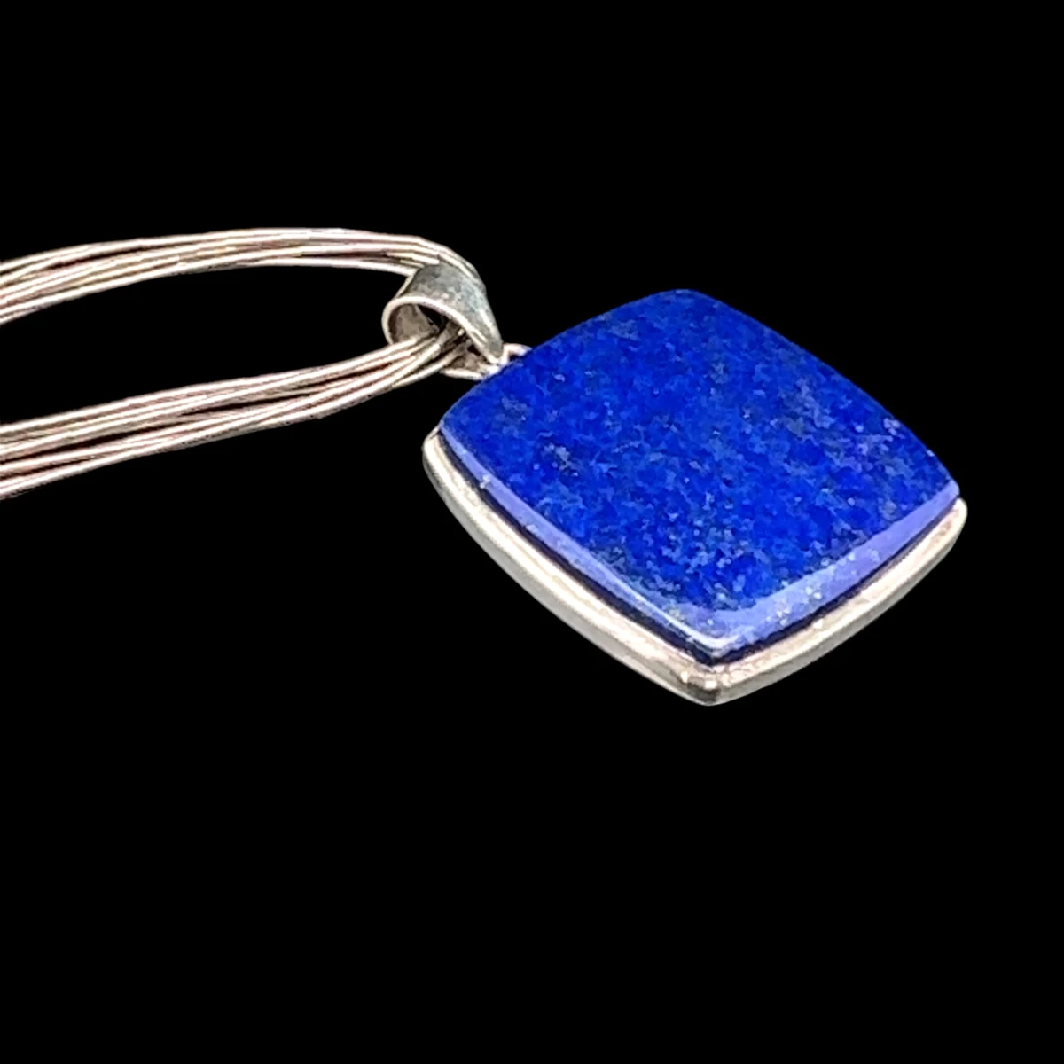 Pendentif carré en Lapis lazuli et argent 925