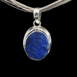 Pendentif en Lapis lazuli brut et argent 925