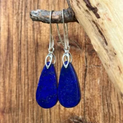 Boucles d'oreilles goutte en lapis lazuli de qualité supérieure et argent 925