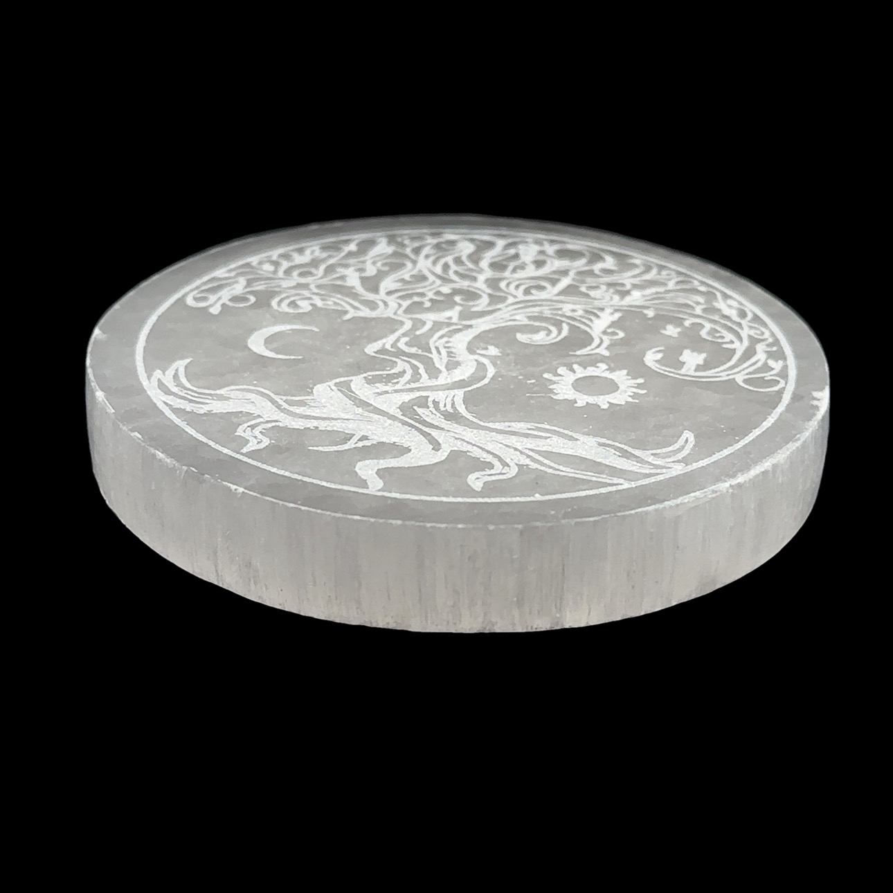 Selenite Tree of Life plate 8.5 cm - Image 2