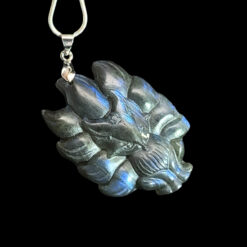 Pendentif renard en labradorite