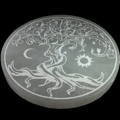 Alternative view of Selenite tree of life plaque 14 cm