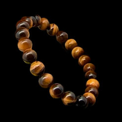 Alternative view of Bracelet pierres rondes en oeil de tigre 4 à 8 MM