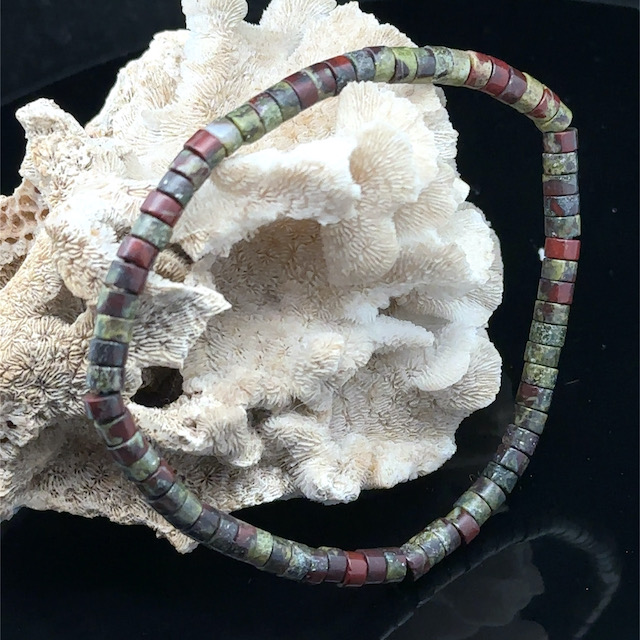 AA Dragon Blood Jasper Heishi Bracelet - Image 2
