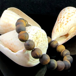 Bracelet en oeil de tigre dépoli qualité AA 10 MM