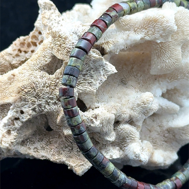 AA Dragon Blood Jasper Heishi Bracelet