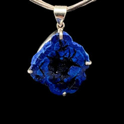 Azurite Druzy and 925 Sterling Silver Pendant