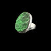 925 Silver Oval Uvarovite Ring, Size 54