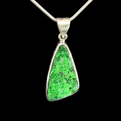 925 silver and uvarovite triangular pendant