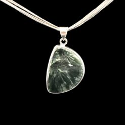 Alternative view of 925 silver and seraphinite freeform pendant
