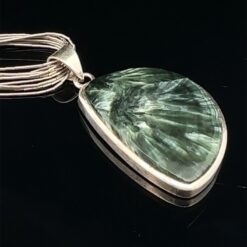 925 silver and seraphinite freeform pendant