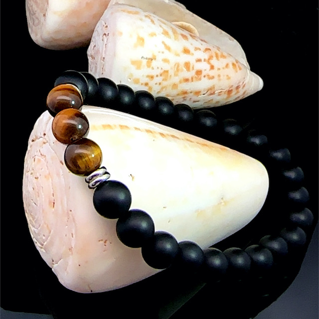8mm Matte Onyx and Tiger's Eye Bracelet
