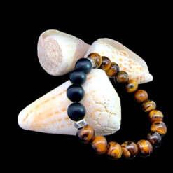 Tiger's eye and matte onyx bracelet 10mm