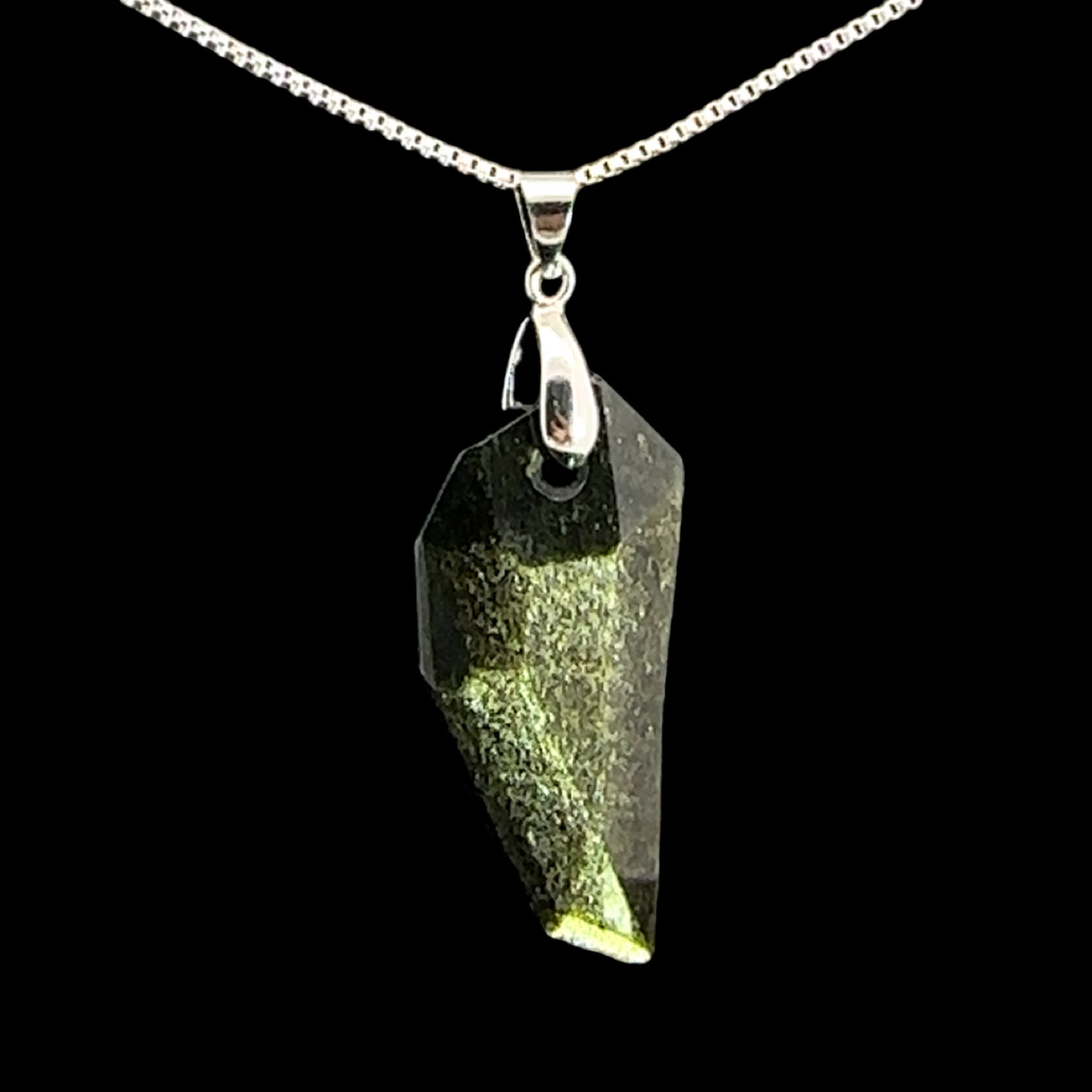 Men’s freeform golden obsidian pendant