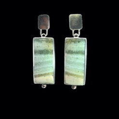 Zebra jasper and 925 silver earrings