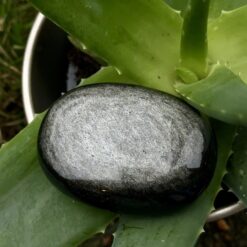 Alternative view of Grand galet en obsidienne argentée