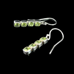 Alternative view of Faceted peridot and 925 silver earrings