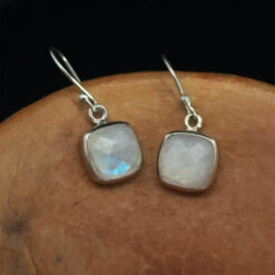 Faceted moonstone earrings