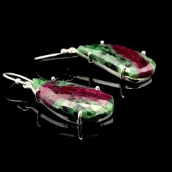 Ruby-Zoisite and Sterling Silver Earrings