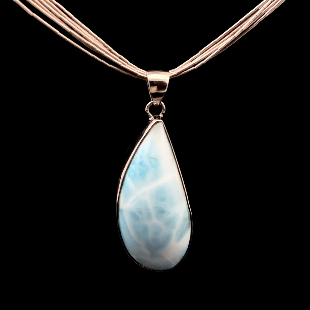 Larimar and 925 Silver Teardrop Pendant - Image 3