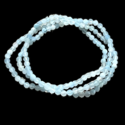 Triple-strand faceted aquamarine 3mm bead bracelet
