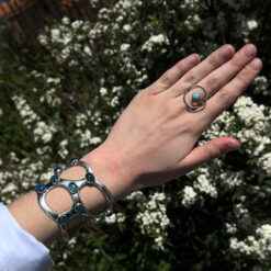 Adjustable Swedish Blue round ring