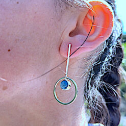 Round Swedish Blue drop earrings