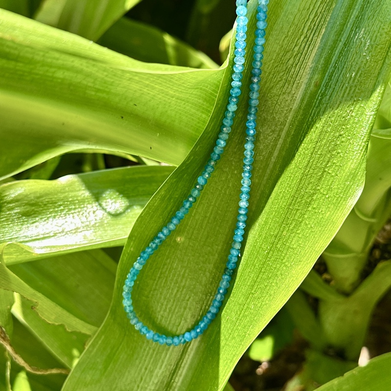 Apatite necklace - faceted rondelles - Image 2