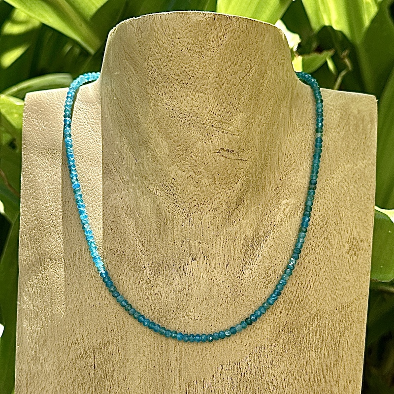 Apatite necklace - faceted rondelles