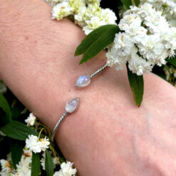 Sterling Silver and Moonstone Bangle