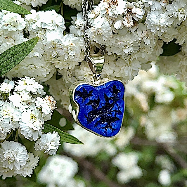 Azurite druzy and 925 silver pendant - Image 8